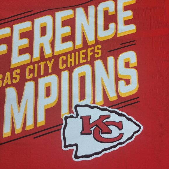 NFL Team Apparel Kansas City Chiefs Mens Small T Shirt 2019 AFC Champions Red - Picture 6 of 11